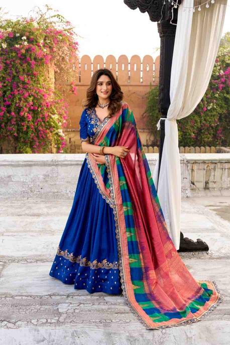 Taraa L 1202 Vichitra Silk Traditional lehengha choli wholesalers in Hyderabad